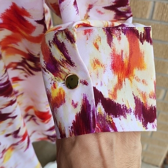 Terra & Sky plus size tunic brightly colored long sleeve blouse - Picture 3 of 12